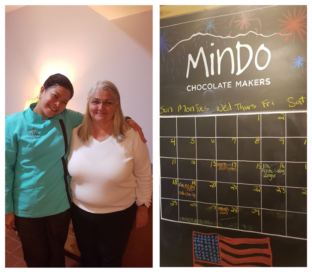 Me with Barbara, founder of Mindo Chocolate Makers at Dexter, Michigan.