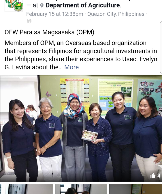 OFW para sa Magsasaka meets with Department of Agriculture Undersecretary for High-Value Crops and D